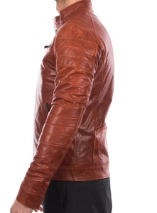 Veste de motard d'hiver en cuir pour hommes OEM Sportswear avec rembourrage renforcé et respirant pour une conduite confortable - Product Image 5