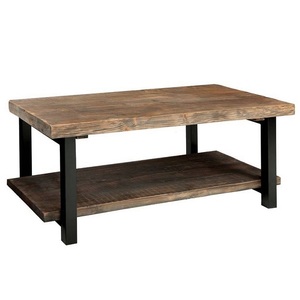 Mesa de centro industrial moderna diseño de madera y hierro para muebles de sala de estar uso doméstico - Product Image 2