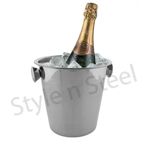 Seau à Champagne à ligne douce, seaux à bière en acier inoxydable, baril à glace avec pinces, seau à Double paroi - Product Image 1