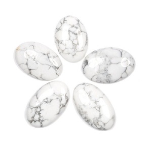 High quality white howlite Oval Jewelry <b>Pendant</b> Stone Oval Cabochon Jewelry Natural Stone Healing <b>Crystal</b> Gemstone wholesaler - Product Image 1