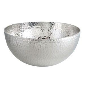 Metal Hammered <b>Bowl</b>/Fruit <b>Bowl</b> <b>Silver</b> Hammered <b>Bowl</b> - Product Image 1