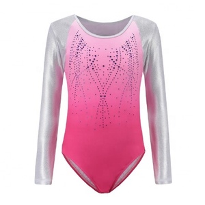 Toptan Noel Promosyon Ucuz Çocuk Uzun Kollu Yüceltilmiş Jimnastik Leotard