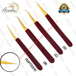Pinzas de pestañas de Punta dorada profesional Pinzas de pestañas puntiagudas para pestañas de Pakistán - Product Image 2
