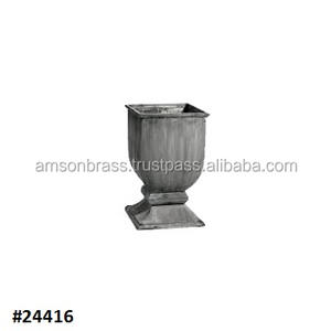 Urna de jardín de Metal niquelado de Base cuadrada, maceta y macetas, maceta de urnas de hierro con columna para decoración interior y exterior - Product Image 6