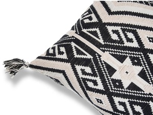 Designer Wholesale Jacquard Pillow cover with added pom pom Sofa Decorative <b>Cushion</b> with <b>tassel</b> Custom Design Indian Pillow Case - Product Image 2