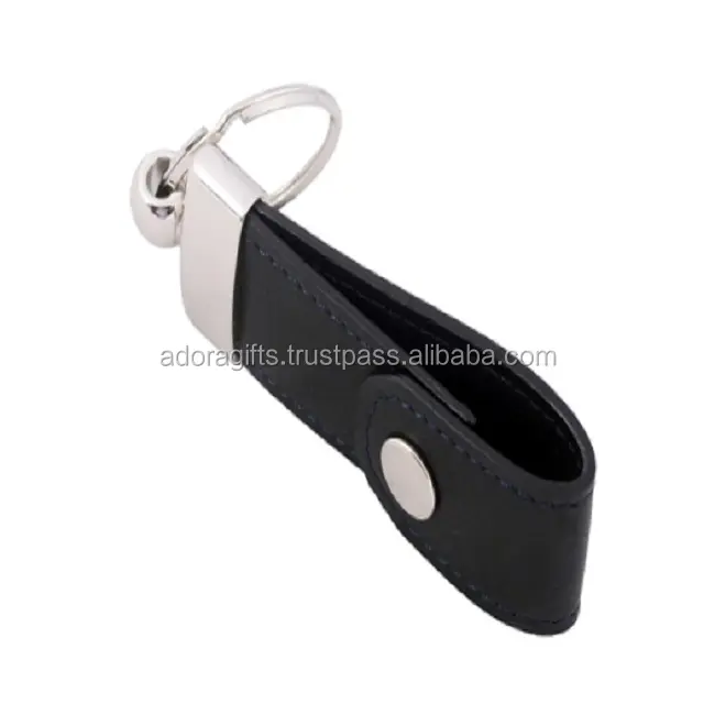 Leather Keychain, Leather Key Fob - Leather Keyring in Black