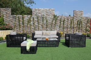 Ensembles de canapé de meubles de jardin d'extérieur à cadre en aluminium gris foncé pour patio jardin villa utilisée - Product Image 5