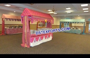Rehari - Decoración de puesto de comida india para bodas, mostrador de venta de madera tratada, ligero, color personalizado, último diseño con temática Punjabi - Product Image 6