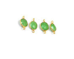 Bisel 925 hecho a mano Natural Multi piedra preciosa joyería chapado en oro Boho conector latón hallazgos piedra natal 925 bisel 10mm CZ de moda - Product Image 5