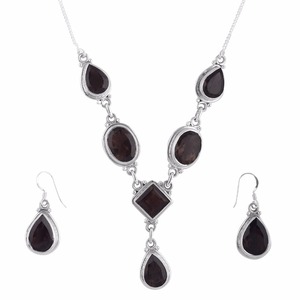 Bijoux précieux collier grenat ensemble à prix nominal bijoux de luxe collier en argent 925 Style Vintage bijoux personnalisés fins - Product Image 2