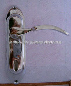 OMG Industries Manija de puerta de bloqueo de aluminio con acabado satinado moderno Manija de puerta de seguridad - Product Image 6