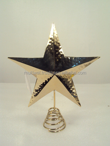 Metal Silver Glitter <b>Christmas</b> <b>Tree</b> Topper for Home Living Room <b>Table</b> Top Decorative Item - Product Image 2