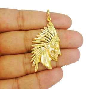 หัวหน้าอินเดีย24K เสน่ห์ชุบทองจี้-วัด50มม. X 25มม - Product Image 2