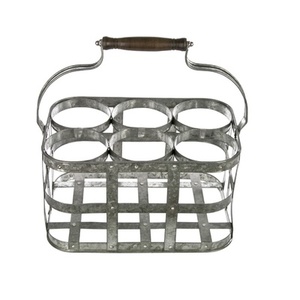 Vintage French Metal Wine Bottle Carrier Wine Caddy Usage Room Hotel Restaurant Made in India High Export Quality - Product Image 1