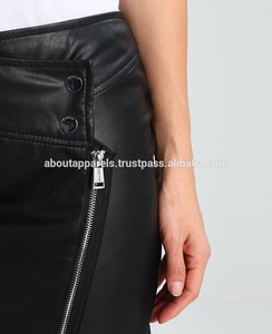 กระโปรงหนังนิ่มสีดำล้วนกระโปรงหนังนิ่ม - Product Image 3