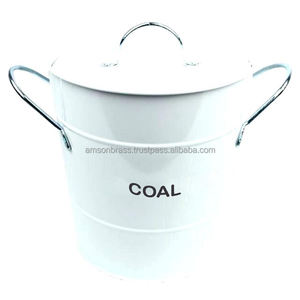 Seau à charbon pour la maison, finition blanche, propre et moderne, seau à charbon moderne - Product Image 5