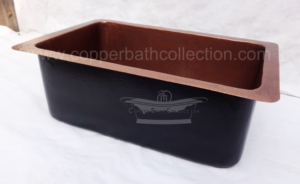 Venta caliente de un solo tazón debajo del delantal de montaje Fregadero de cocina de cobre antiguo martillado frontal con grifo - Product Image 4