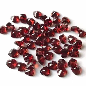 热卖半宝石5毫米天然红色莫桑比克石榴石刻面心形切割松散宝石来自经过验证的供应商