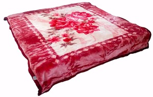 ผ้าห่มถักขนมิงค์ทำจากโพลีเอสเตอร์100% อุ่นพิเศษลายทาง/ดอกไม้หรูหรา - Product Image 4