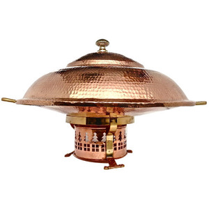 Réchaud alimentaire professionnel en cuivre pour service, type chafing dish indien - Product Image 4