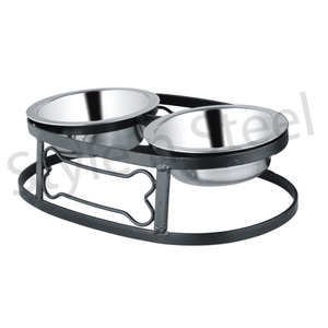 Soporte de diseño de hueso de acero inoxidable, cuencos recubiertos para perros, suministros para mascotas, producto para gatos, alimentador para mascotas a precio mayorista - Product Image 1