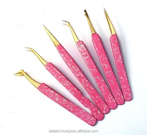 Pinzas para Extensiones de Pestañas BEST, Rectas y Curvas, Rosadas y Chapadas en Oro, 2026, Herramientas para Electrónica, Joyería y Manualidades LA ELAHI & CO - Product Image 1