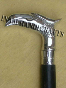 Bâtons de marche en bois avec poignée d'aigle en laiton pour les personnes âgées randonnée activités de plein air concepteur cannes de marche - Product Image 4