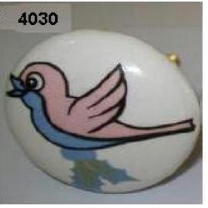 Pomo de puerta con diseño de pájaro de cerámica blanca - Product Image 2