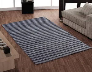 Precio de fábrica, tamaño personalizado, telar a mano, Alfombra de seda con diseño de rayas contemporáneas, técnica de pila de corte moderno, altura de pila de felpa - Product Image 1