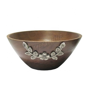 Juego de Tazones Ecológicos de Madera de Acacia y Mango – Vajilla Clásica Personalizada al por Mayor para Restaurantes y Tazones de Servicio Metálicos - Product Image 1