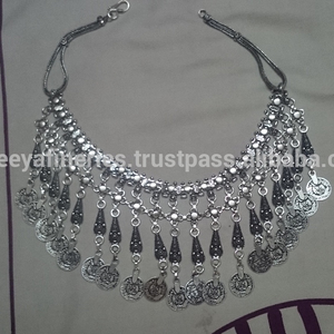 Gargantilla Vintage de plata y oro, collar redondo de monedas - Product Image 1