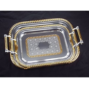 Plateau de service en acier inoxydable fantaisie, cuisine à domicile, restaurant, qualité de luxe, plateau en acier - Product Image 4