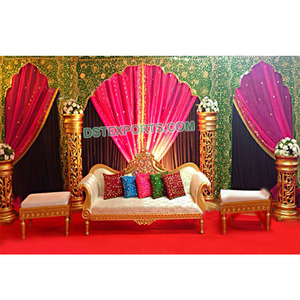 Boda escenario arco tipo telón de fondo cortina recortada boda escenario telón de fondo boda india telón de fondo cortina para escenario - Product Image 1