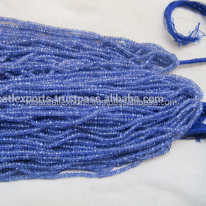 Cuentas Redondas Facetadas de Zafiro Azul Teñido Certificado, Hebras de Piedras de 4-5 mm para la Fabricación de Joyas - Product Image 1