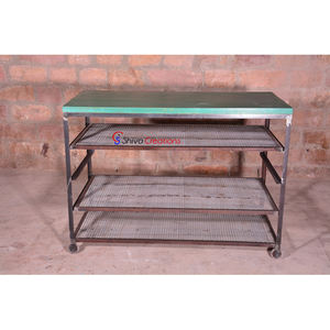 Estante de almacenamiento ecológico hecho a mano de hierro industrial rústico Vintage para uso comercial soportes y estantes de almacenamiento interior - Product Image 1