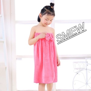 Albornoz para niños Bowknot Decor Toalla de baño para niñas Toalla cómoda envuelta - Product Image 4