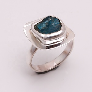 Bague en argent avec pierres précieuses naturelles au néon, bijoux de mode de mariage, vente en gros, bijoux en argent sterling 925, vente en gros - Product Image 1