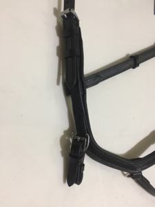 Micklem Horse <b>Bridle</b> With Anatomical Shape Riased Cavesson Folded Leather Horse <b>Bridle</b> - Product Image 5