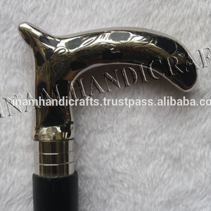 Yinam — bâtons de marche en bois faits à la main, avec manche en laiton et métal, par un styliste, nouveauté - Product Image 2