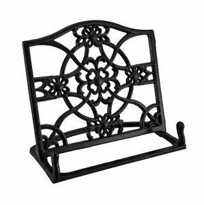 Support de livre de cuisine vintage en fer noir pour la cuisine et la maison Support de livre de recettes décoratif en métal Paniers de rangement élégants - Product Image 5