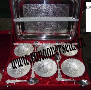 Silver Plated Brass <b>Bowl</b> <b>Set</b> of 13 Pcs With Box Packing for Diwali , Party & Christmas Gift - Product Image 2
