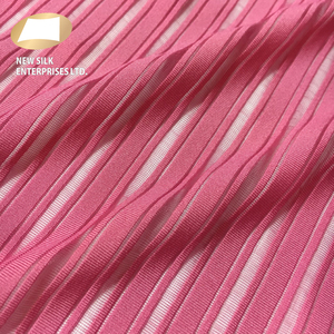 Tissu en nylon transparent à rayures bleues, extensible, pour la lingerie - Product Image 5