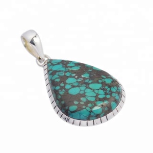 Colgante de turquesa a la moda para mujer, hermosos colgantes y dijes de joyería fina de Plata de Ley 925 estampada - Product Image 1