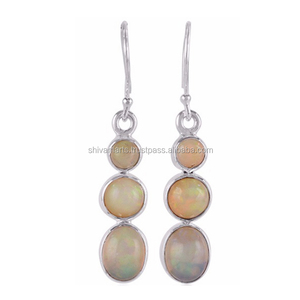 Boucles d'oreilles en pierres précieuses opale éthiopienne en argent sterling 925 fabriquées à la main pour femme et fille bijoux cadeaux - Product Image 2