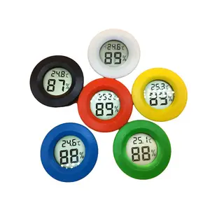 LCD-Scherm Binnentemperatuur Sensor Ronde Mini Hygrometer Thermometer Digitale Vochtigheid Meter Meter Monitor Voor Potten Kas