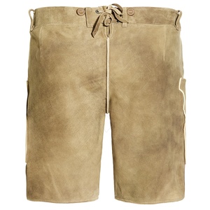 Auténtico alemán Oktoberfest Trachten bávaro tradicional Lederhosen nuevo diseño pantalones cortos de cuero de cabra marrón para hombres de talla grande - Product Image 5