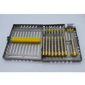 Juego de 9 Piezas de Cinceles de Acero con Martillo para Partir Huesos y Colocación de Implantes Dentales - Product Image 1