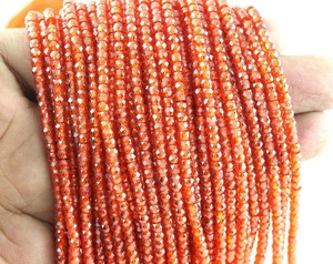 Collar de joyería hecho a mano de circón rojo Natural, 16 ", cuentas brillantes facetadas, calidad superior - Product Image 5