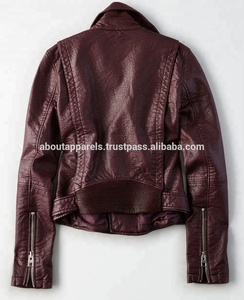 Mode En Cuir Véritable femmes doudoune, 2021 bleu foncé décontracté à fermeture éclair bomber veste pour la vente en gros veste streetwear - Product Image 4