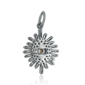 Baguette diamante oxidado 925 Plata mal de ojo encanto cadena colgante collar joyería regalo de cumpleaños al por mayor - Product Image 2
